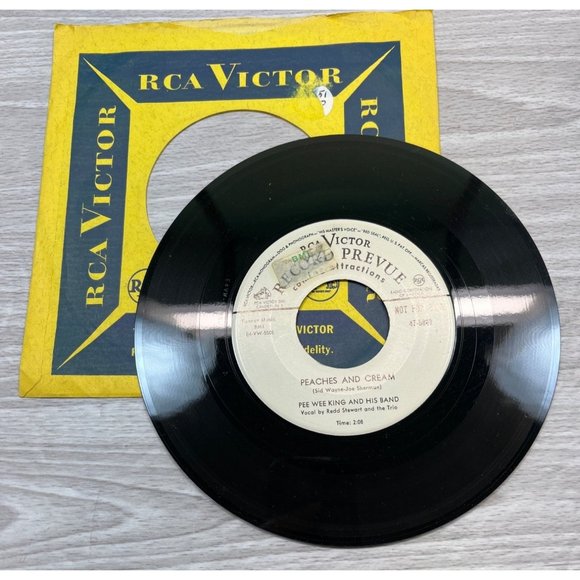 Pee Wee King Peaches and Cream / I Can't Tell a Waltz 45 Country RCA 47-5889 VG+ - Picture 3 of 4